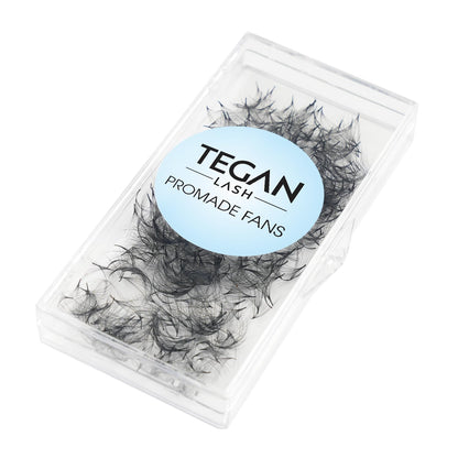 TEGAN LASH 500 Promade Fans Volume Eyelash Extensions — Handmade 3D-16D, C/CC/D Curl, 0.03–0.07 Thickness, 9–15mm
