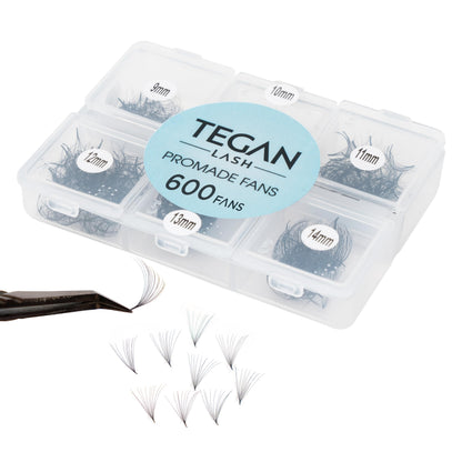 TEGAN LASH Promade Fan Mix Eyelash Extensions — 3D to 16D Premade Lashes 9–15mm
