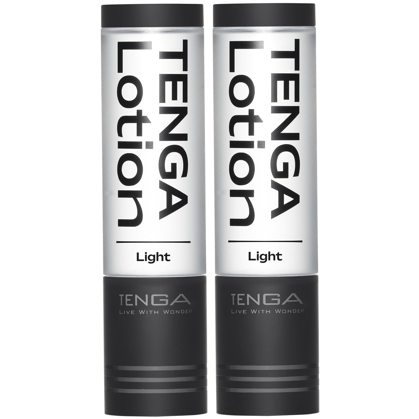 TENGA Light Lotion TLO-003 Black — Pack of 2 (5.75 fl oz each), Moisturizing with Menthol Hint, Dual-Viscosity