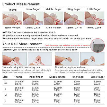TENPAL Handmade Press On Nails Short Oval (10Pcs) – Coral Blush Gradient with Flower Details + Tools Kit