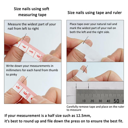 TENPAL Blue French Tip Press-On Nails – Almond (Medium), Size L, Metallic Star 3D Waves & Crocodile Pattern (10pcs)