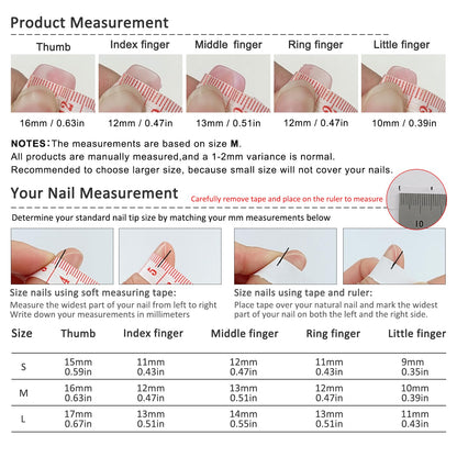 TENPAL Short Duckbill Press-On Nails – Pink Blushing French Tip with 3D Flower Bow (10pcs)