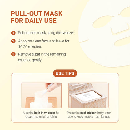 Tenzero Daily Rice Illuminating Mask (30 Sheets) – Hydrating, Soothing & Nourishing