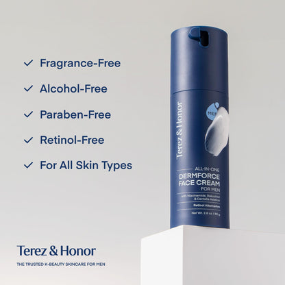 TEREZ & HONOR 6-in-1 Face Cream for Men | Korean DermForce Anti-Aging Moisturizer