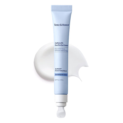 TEREZ & HONOR 8% Caffeine Eye Cream with SLIMEXIR™ & Korean Herbal Blend – Gua Sha Applicator, 0.67 fl oz