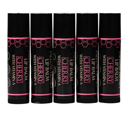 Terra Lotus Organic Tallow Lip Balm (5 Pack) – Cherry | Hydration with Olive Oil & Beeswax