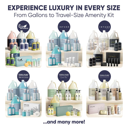 Terra Pure Eco Botanics Amenity Kit – Hotel Bulk Toiletries, 15 Sets x 0.85 oz