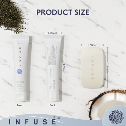 Terra Pure Infuse White Tea & Coconut Hotel Toiletries Bulk Set – 150 Travel-Size Pieces for Airbnb & Hotels