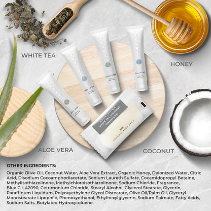 Terra Pure Infuse White Tea & Coconut Hotel Toiletries Bulk Set — 300 Pieces for Airbnb | 1-Shoppe