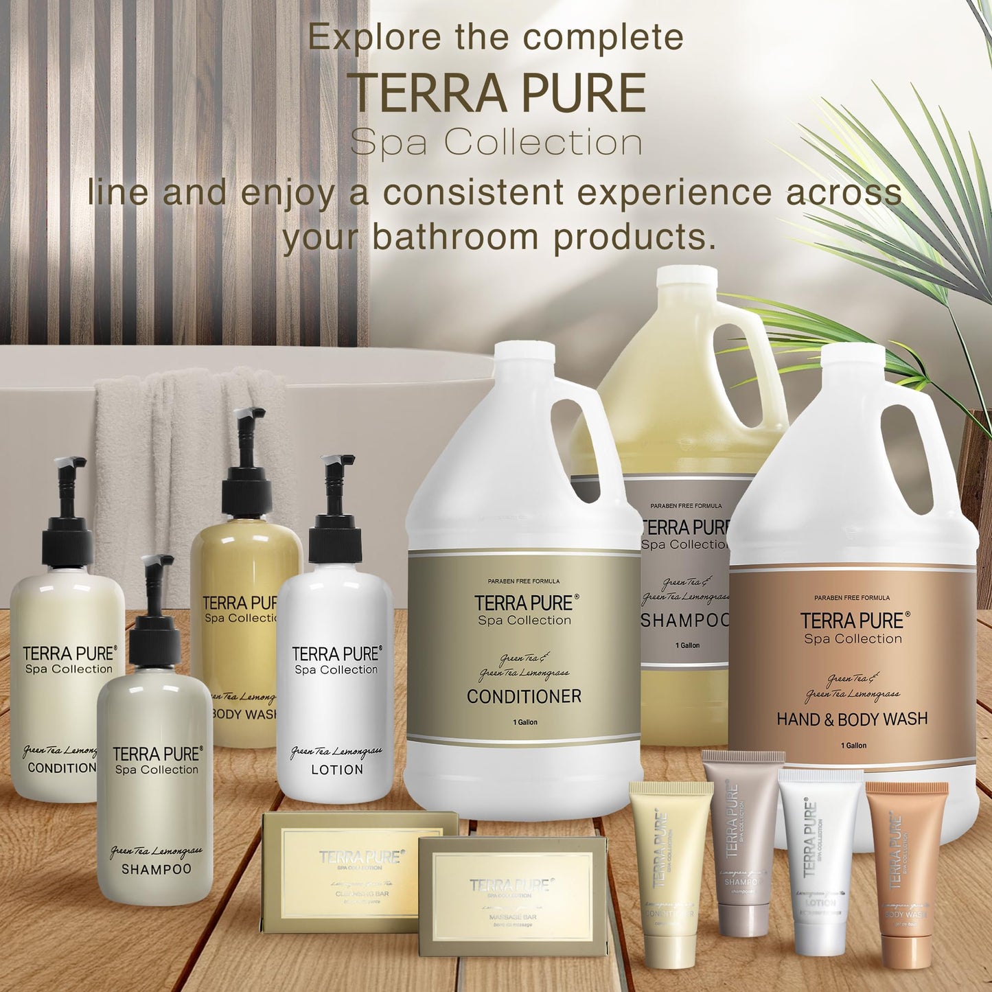 Terra Pure Spa Collection 1 Liter Body Wash Refill Bag — Luxury Hotel-Quality Amenities for Vacation Rentals & Home Bathrooms | Green Tea Lemongrass