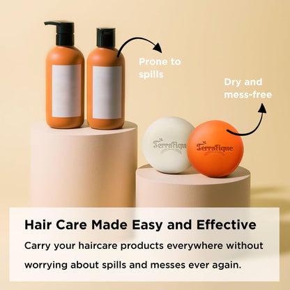 Terrafique Rice Water Shampoo & Conditioner Bar Set – Citrus, Travel-Friendly