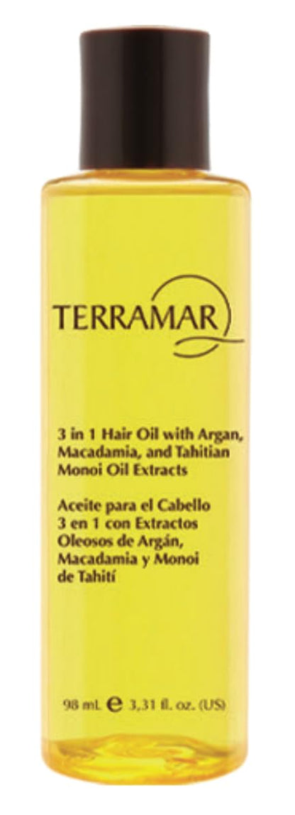 Terramar 3 in 1 Hair Oil (98ml) – Argan, Macadamia & Monoi for Nourish, Smooth, and Shine