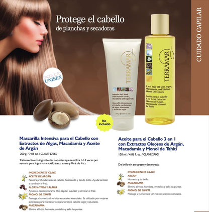 Terramar 3 in 1 Hair Oil (98ml) – Argan, Macadamia & Monoi for Nourish, Smooth, and Shine