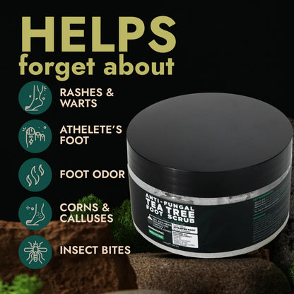 Terramed Just Think Comfort Foot Scrub with Tea Tree Oil – Exfoliating Callus Remover for Feet
