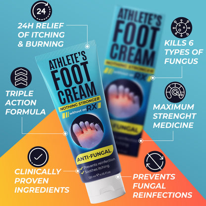Foot Cream by Terramed Just Think Comfort — Athlete’s Foot Relief for Cracked Heels & Dry Skin (4.05 fl oz)