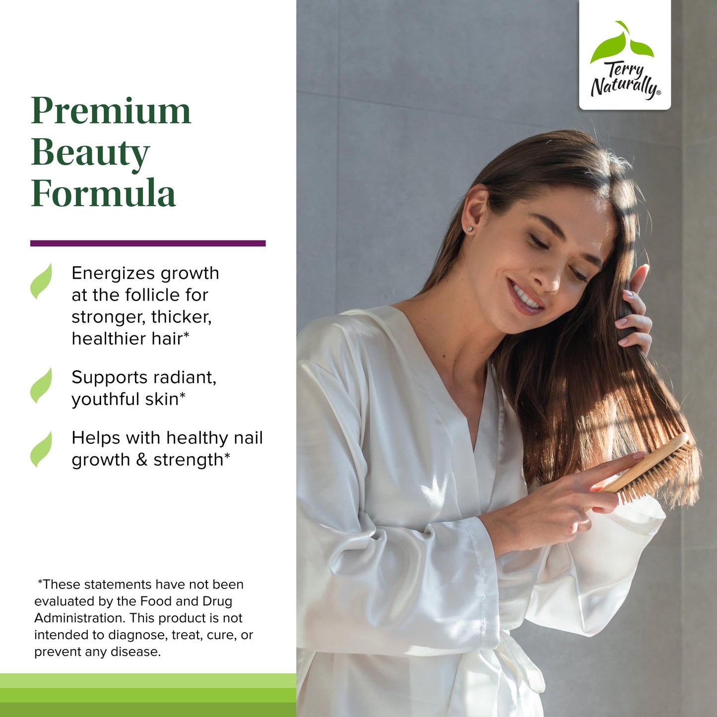 Terry Naturally Hair, Skin & Nail Essentials – Biotin & Aronia Berry Extract (60 Softgels)