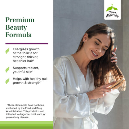 Terry Naturally Hair, Skin & Nail Essentials – Biotin & Aronia Berry Extract (60 Softgels)