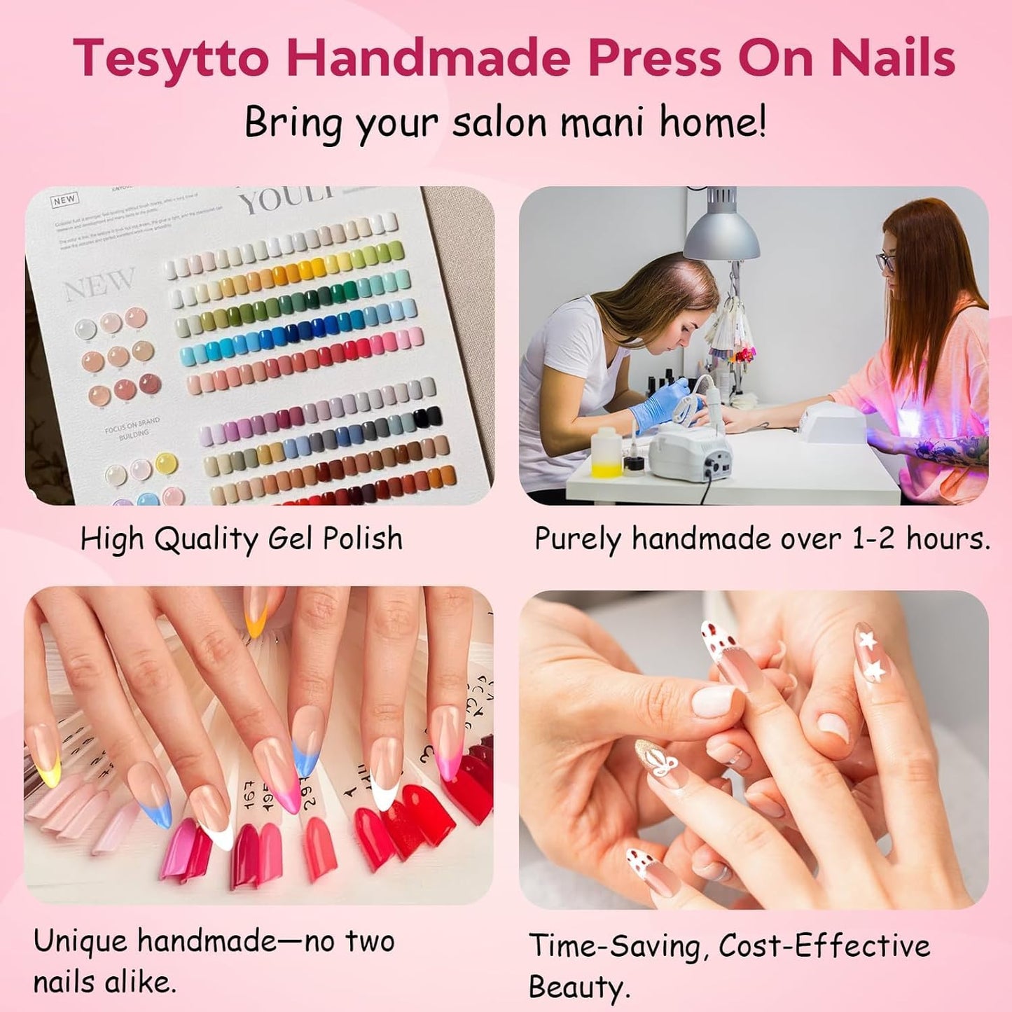 Tesytto Nightmare Before Christmas Press-On Nails – 3D Ghosts, Kawaii Short Nails