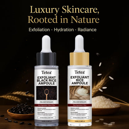 Tetea Peel Shot Glow Rice Ampoule Duo – White & Black Rice Hydrating Facial Serum (6.76 fl oz total)