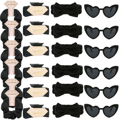 Tethzeng Bridesmaid Gift Set – 4.1in Hair Claws, Heart Sunglasses, Scrunchies & Headband