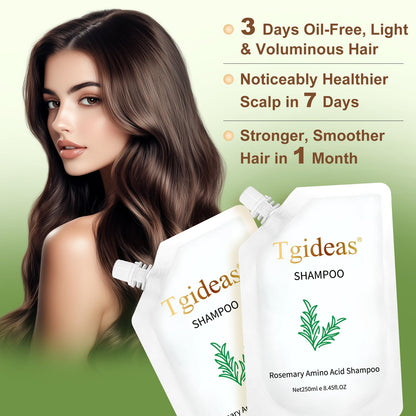 Tgideas Rosemary Biotin Shampoo – Amino Acid Formula for Hair Growth (8.45 fl oz, Two-Piece)