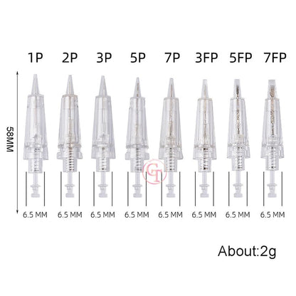 TgoBeauty 30pcs Disposable Tattoo Needle Cartridges for Permanent Makeup – Eyebrow, Eyeliner, Lip (0.18mm-0.30mm) 1P/3P/5P/5F/7F