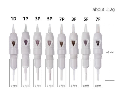 TgoBeauty 50pcs Microblading Cartridges for Charmant 8mm Screw Machines | PMU Needles 5F
