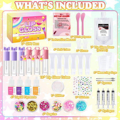 Thaluna Lip Gloss Making Kit – DIY Lip Gloss Set for Teens & Kids | Hydrating, Glittery Fun