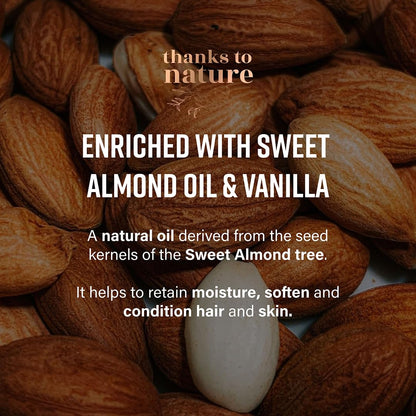 thanks to nature Shower Oil with Sweet Almond & Vanilla – Nourishing, Moisturizing for Normal to Dry Skin | 8.45 fl oz