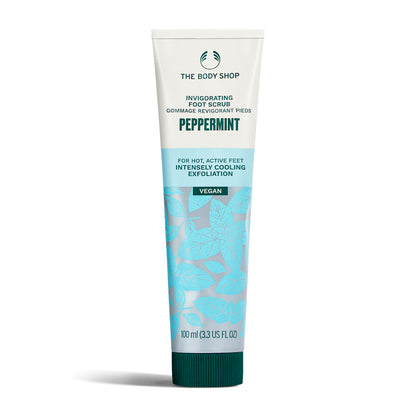 Peppermint Invigorating Foot Scrub | The Body Shop | Cooling Exfoliator for Dry Feet | 3.3 oz | Vegan
