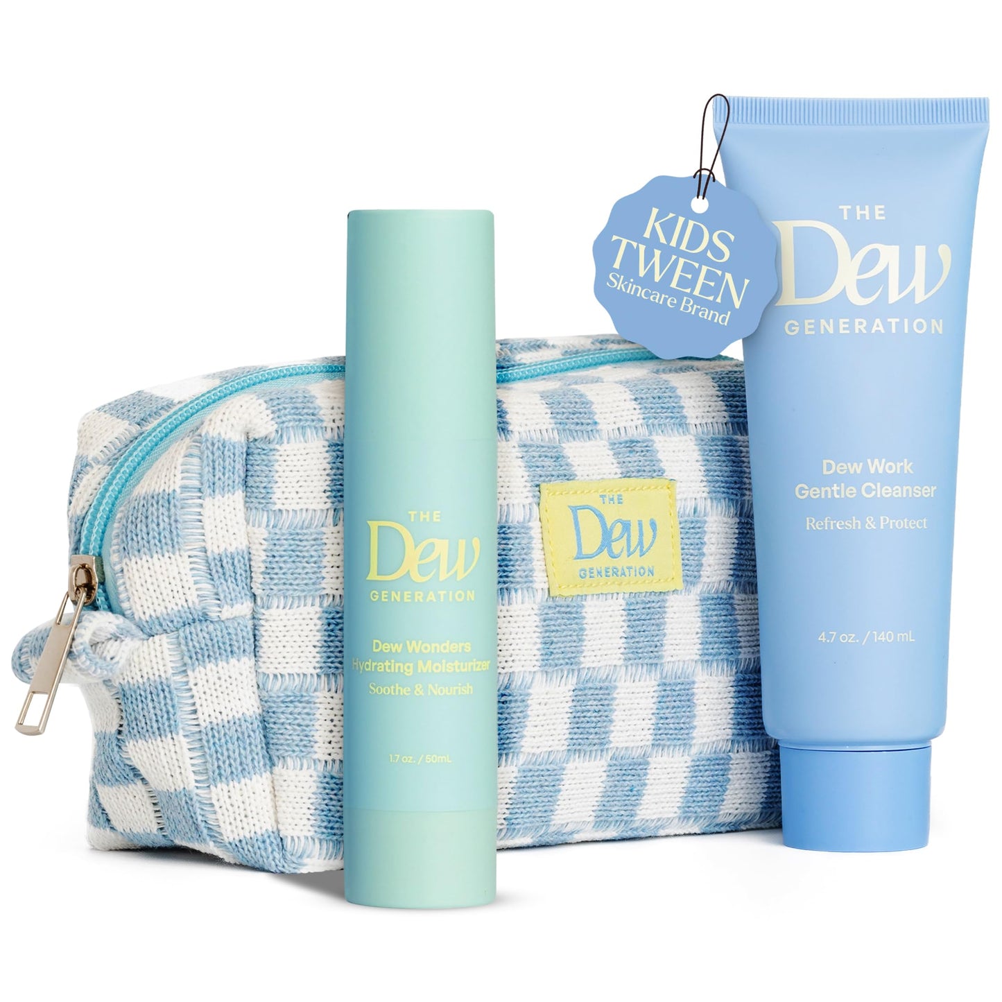 The Dew Generation Dew-O Kit – Gentle Kids Skin Care Set with Cleanser & Moisturizer | Travel Bag