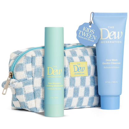 The Dew Generation Dew-O Kit – Gentle Kids Skin Care Set with Cleanser & Moisturizer | Travel Bag