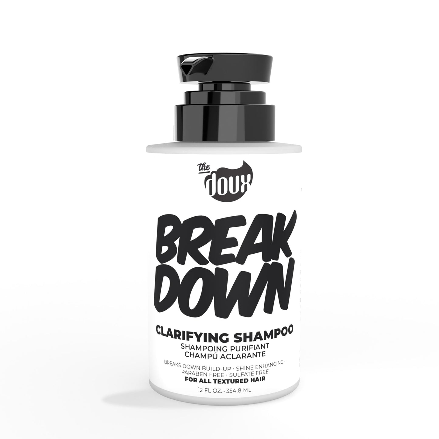 The Doux BREAKDOWN Clarifying Shampoo for Curly & Textured Hair – Rosemary & Vitamin E Detox, Sulfate-Free