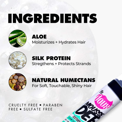 The Doux Multi-Use Mousse for Curly Hair – Texture Foam for Definition, Volume & Shine