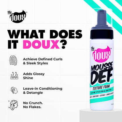 The Doux Multi-Use Mousse for Curly Hair – Texture Foam for Definition, Volume & Shine