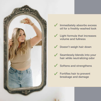 The Earthling Co. Dry Shampoo – Non Aerosol Volumizing Powder for Light Hair (Rosemary Oil & Biotin) – 2.6 oz