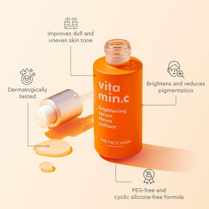 The Face Shop Vitamin C Serum – Brighten Complexion, Even Tone, Hyaluronic Acid & Niacinamide