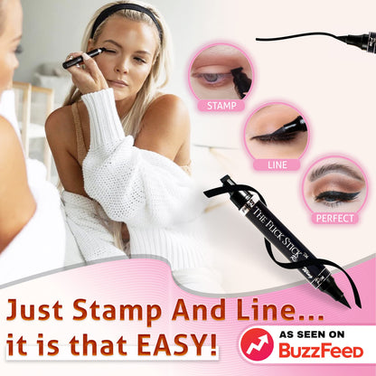The Flick Stick Winged Eyeliner Stamp – Quick Cat Eye, Smudge-Proof & Waterproof (12mm Vintage, Midnight Black)
