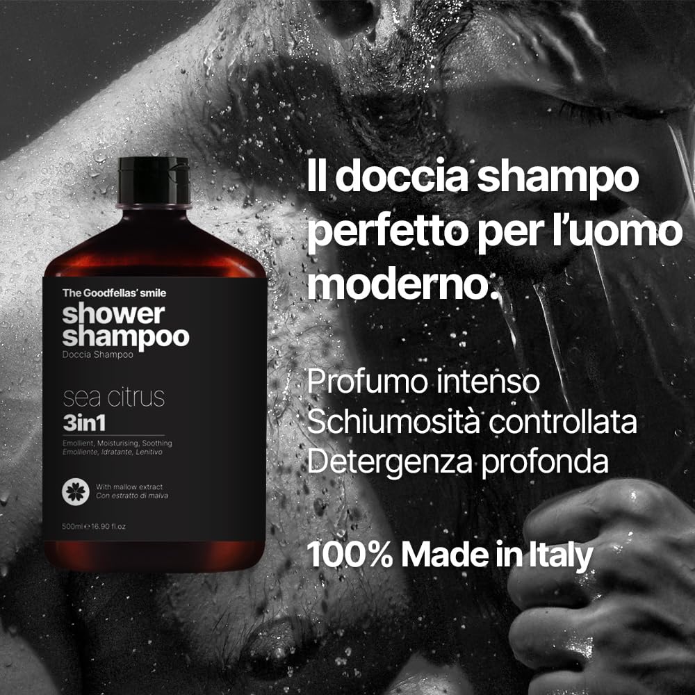 The Goodfellas' Smile Sea Citrus Shower Shampoo 500ml – 2-in-1 Hair & Body Wash, Vegan & Sulfate-Free