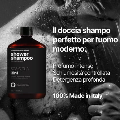 The Goodfellas' Smile Sea Citrus Shower Shampoo 500ml – 2-in-1 Hair & Body Wash, Vegan & Sulfate-Free