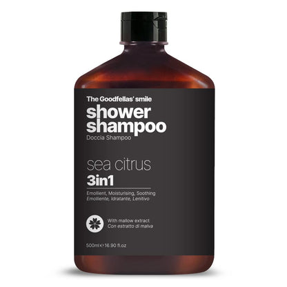 The Goodfellas' Smile Sea Citrus Shower Shampoo 500ml – 2-in-1 Hair & Body Wash, Vegan & Sulfate-Free