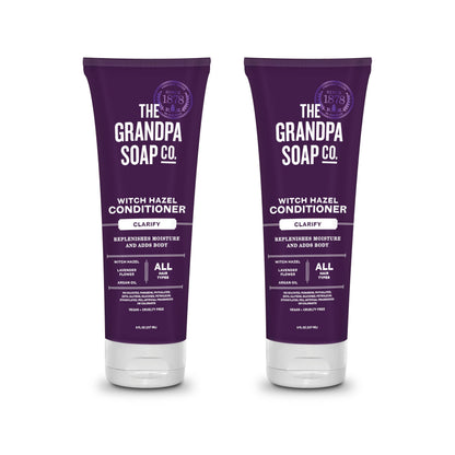 The Grandpa Soap Company Clarifying Witch Hazel Conditioner with Lavender – Sulfates/Parabens Free, 8 oz (2 Pack)