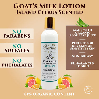 The Grecian Soap Company Deluxe Bathtub Gift Set – Goat Milk & Olive Oil Skincare, Island Citrus, 6-Piece Gift Set