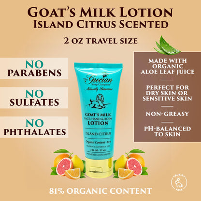 The Grecian Soap Company Deluxe Bathtub Gift Set – Goat Milk & Olive Oil Skincare, Island Citrus, 6-Piece Gift Set
