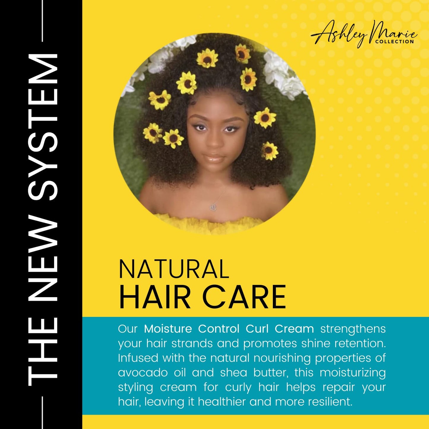 The Hair Diagram Ashley Marie Moisture Control Curl Cream – Avocado & Sunflower Oil, Color Safe, 12oz