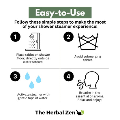 The Herbal Zen Cold Kicker Shower Steamers – Peppermint & Eucalyptus, USA Made (10 Pack)
