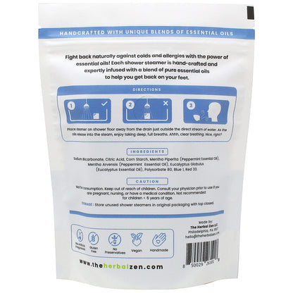The Herbal Zen Aromatherapy Shower Steamers Gift Set — USA Made, 20 Steamer Pack (Cold Kicker + Head Hug)