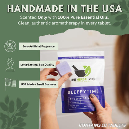 Lavender Shower Steamers Aromatherapy with Essential Oils | The Herbal Zen, Made in USA