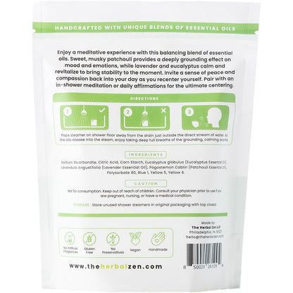 The Herbal Zen Recenter Shower Steamers - Lavender & Eucalyptus Aromatherapy (USA Made, 10 Pack)