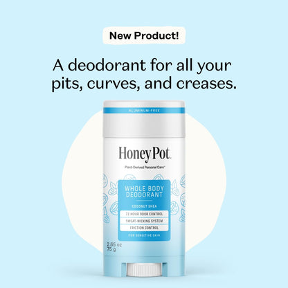 The Honey Pot Company Coconut Shea Whole Body Deodorant — Aluminum-Free, 72-Hour Odor Control